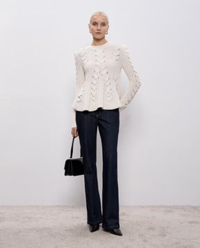 Alexander McQueen Білий светр з вовни та кашеміру 848809Q1BE1