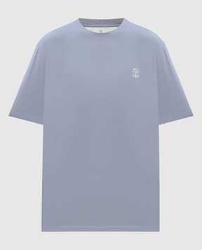 Brunello Cucinelli Блакитна футболка з принтом емблеми M0B138440