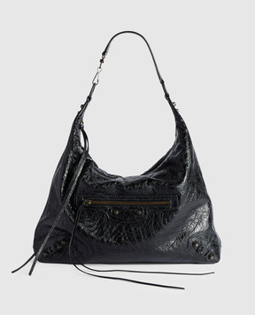Balenciaga Черная кожаная сумка хобо Le City 8731992ABEK