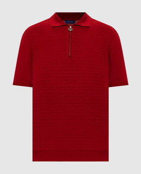 Stefano Ricci Красное поло с шерсти, кашемира и шелка в узор W505507P31W26150