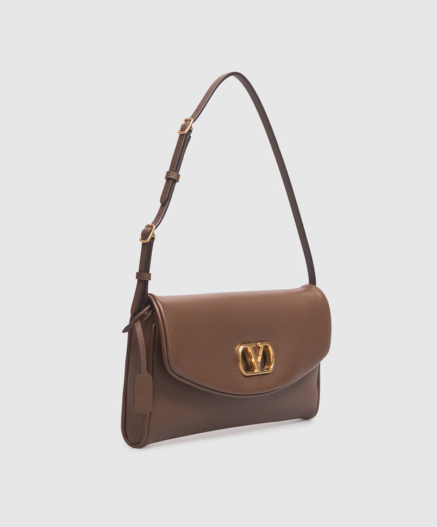 Valentino Коричнева шкіряна сумка Devain 9W2B0T31ABM зображення 4