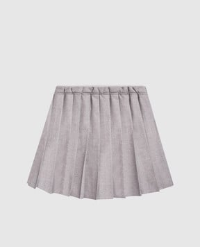 Brunello Cucinelli Дитяча сіра спідниця-плісе з вовною BB122G094B