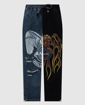 AMIRI Джинси з брендовим принтом та проріхами AMBMJE1034