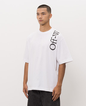Off-White Біла футболка з контрастним логотипом 44MAA120F26J010