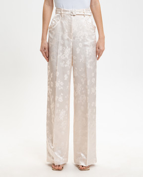 Gabriela Hearst Белые брюки из шелка Norman 3262168S144