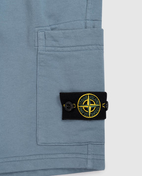 Stone Island Дитячі блакитні шорти з патчем логотипа L1S166200006S004014