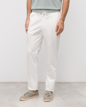 Enrico Mandelli Білі штани з бавовни GYM02B5653