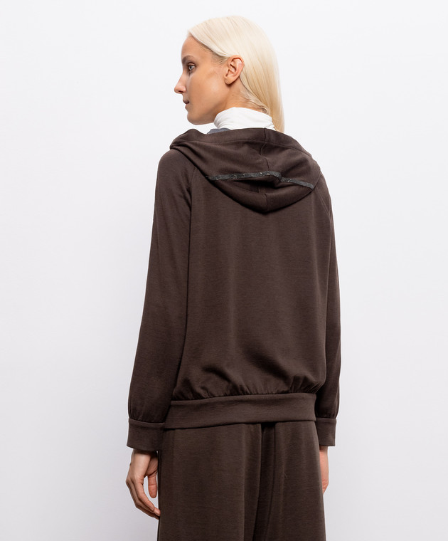 Brunello Cucinelli Коричневая спортивная куртка с цепочкой мониль MP828SM606 изображение 4