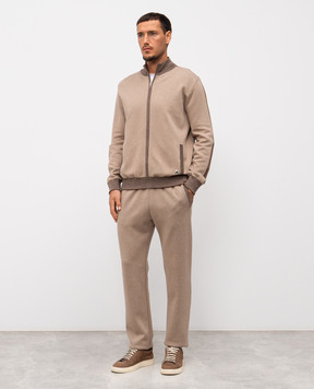 Bertolo Cashmere Бежевий спортивний костюм з вовною з емблемою 90208700196590208800