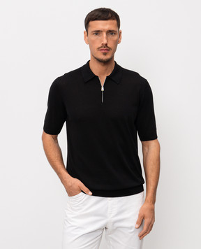 Cashmere&Whiskey Чорне поло з шовком M54251031