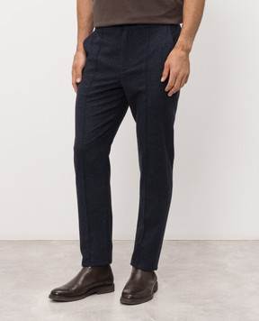 ISAIA Синие брюки из шерсти и кашемира PNC053P9040