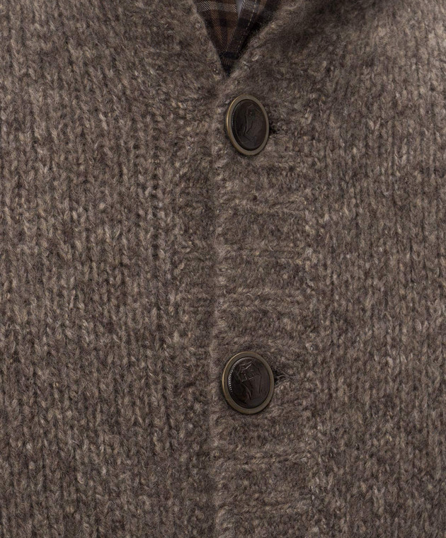 Brunello Cucinelli Коричневый кардиган из кашемира и шелка MET302106 изображение 5