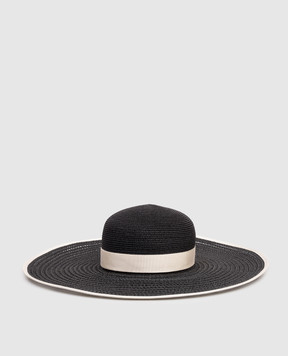 Agnona Чорний капелюх з контрастним окантуванням AK1103YU3061