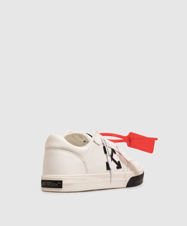 Off-White Белые кожаные кроссовки Vulcanized M293C9L002 изображение 3