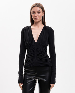 Max Mara Sportmax Чорний топ з драпіруванням SPXBEATO