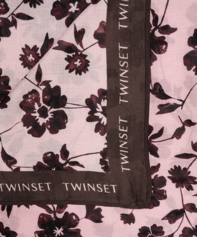 Twinset Рожева хустка в принт 262LI4BPP зображення 3
