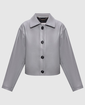 Babe Pay Pls Серая кожаная куртка 2510GRAND