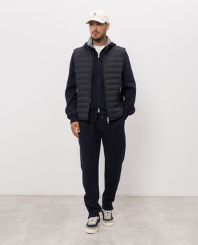 Brunello Cucinelli Синій пуховий жилет MV4081797