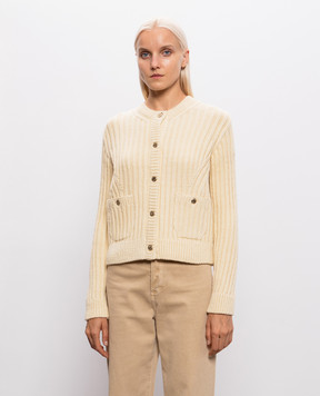 Moncler Бежевая комбинированная куртка L20939B00015N0107