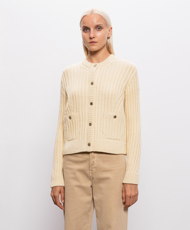 Moncler Бежевая комбинированная куртка L20939B00015N0107 изображение 3