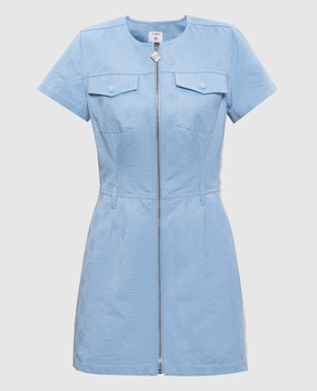 Casablanca Голубое платье-рубашка мини в эмблемы шаблон WSP26DR19101