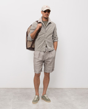 Brunello Cucinelli Футболка кольору хакі з принтом M0B138521P