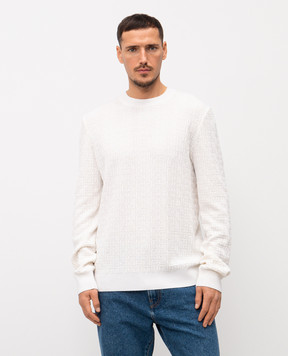 Balmain Белый джемпер из шерсти и льна GH1KD000KI03