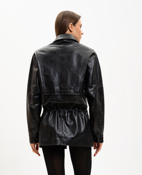 Magda Butrym Черная кожаная куртка с винтажным эффектом LEATHER19JACKET271526