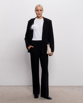 Twinset Белая футболка с брошью 262TP2300