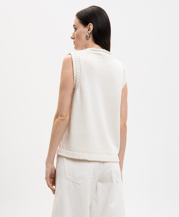Loulou de Saison Жилет Effy кольору айворі з льону та шовку EFFY зображення 4