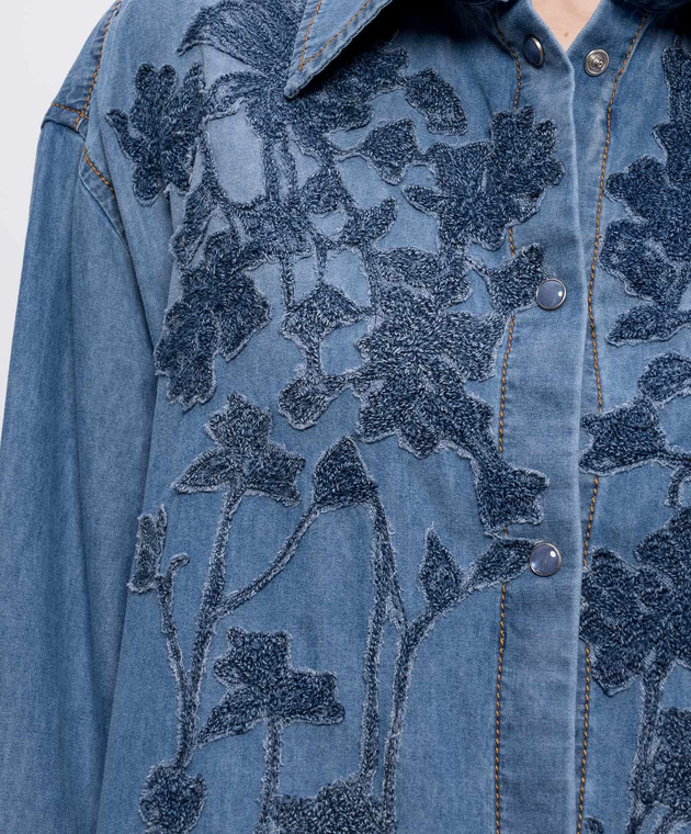 Ermanno Scervino Life Синя сорочка з ефектом деніму D484K700YKRI зображення 5