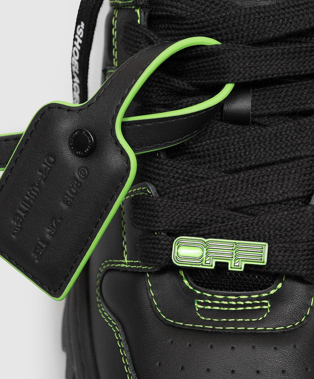 Off-White Чорні шкіряні кросівки Out Of Office Chunky OF05740001 зображення 5