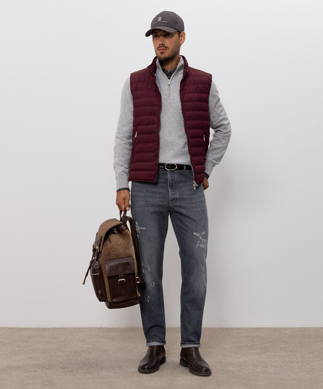 Brunello Cucinelli Сіра сорочка з кашеміром MY6120038 зображення 2