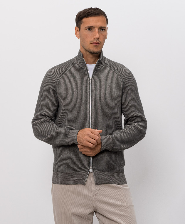 Brunello Cucinelli Зеленый кардиган из кашемира M22700506 изображение 3