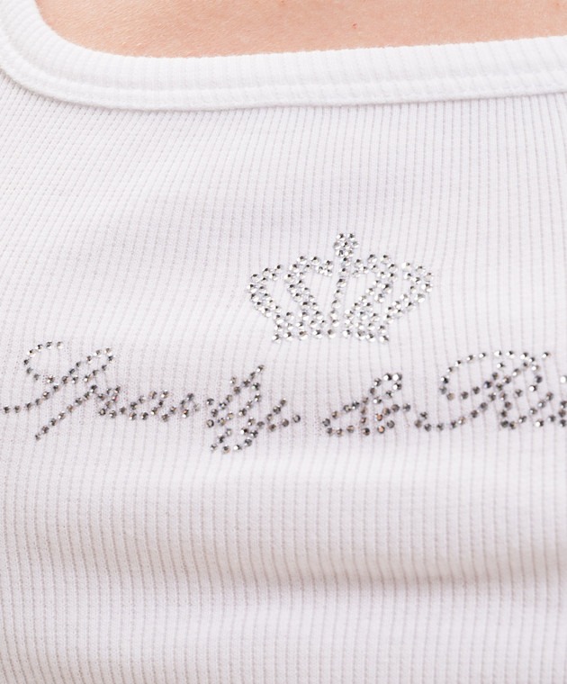 Sporty & Rich Білий топ Juicy Crown в рубчик TO116716689WH01 зображення 5