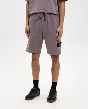 Stone Island Фіолетові шорти з патчем логотипа L1S156200011S0051
