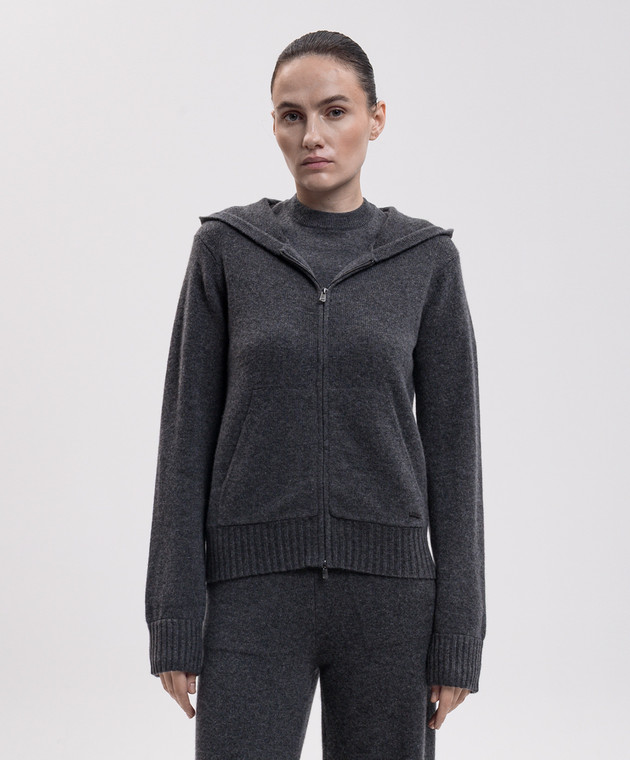 Max Mara Серая спортивная куртка PRIMO из кашемира MXMPRIMO изображение 3