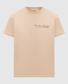 Givenchy Бежева футболка з принтом BM71NK3YUE