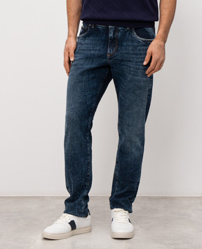 Dolce&Gabbana Сині джинси слім з нашивкою логотипа GY07CDG8OL4