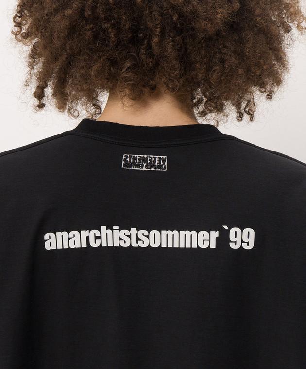 Vetements Чорний лонгслів з ефектом вивороту MH27LS219B зображення 5