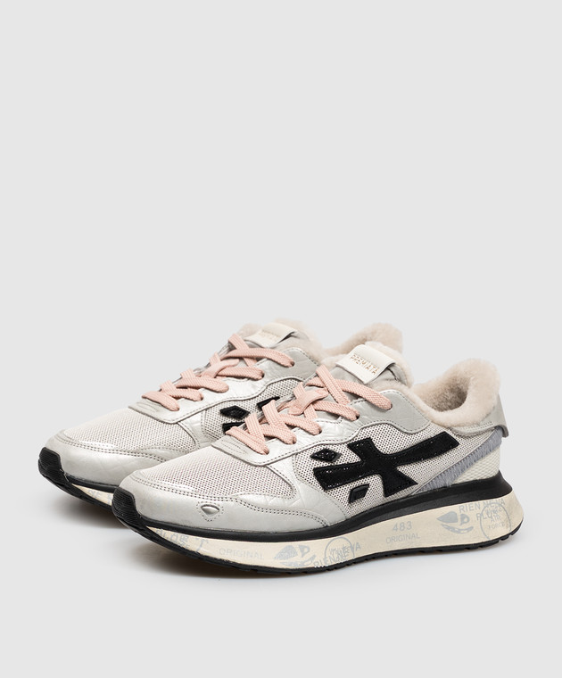 Premiata Серые комбинированные кроссовки Lauryn на меху LAURYN8533M изображение 2