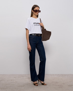 Victoria Beckham Біла футболка в принт 1126JTS007232A