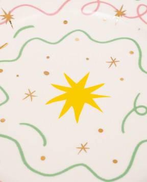 Bitossi Home Белая фарфоровая тарелка Star PAN01061