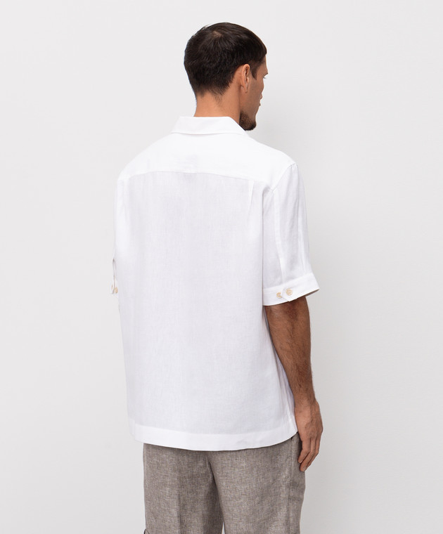 Brunello Cucinelli Біла сорочка з льоном і коноплями MA6780619 зображення 4