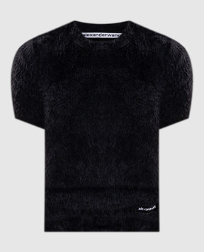 Alexander Wang Черный топ с нашивкой логотипа 1KC4261114