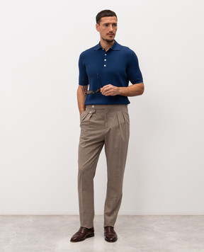 Brunello Cucinelli Синее поло M29400025