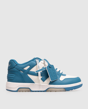 Off-White Синие кожаные кроссовки Out Of Office OF05724101