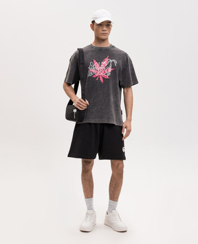 Palm Angels Сіра футболка Palm Leaf PMAA109S26JER003