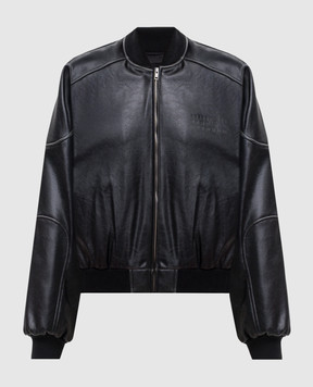 Maison Margiela MM6 Черный бомбер с тиснением логотипа S52AM0358M35455