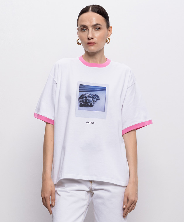 Versace Біла футболка Polaroid Medusa 10260961A18733 зображення 3